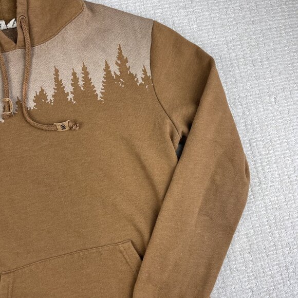 Ten Tree Juniper Trees Print Sky Forest Orange / Brown Hoodie Men Sz S Read* - Picture 4 of 16